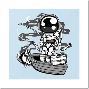 astronaut fisherman Posters and Art